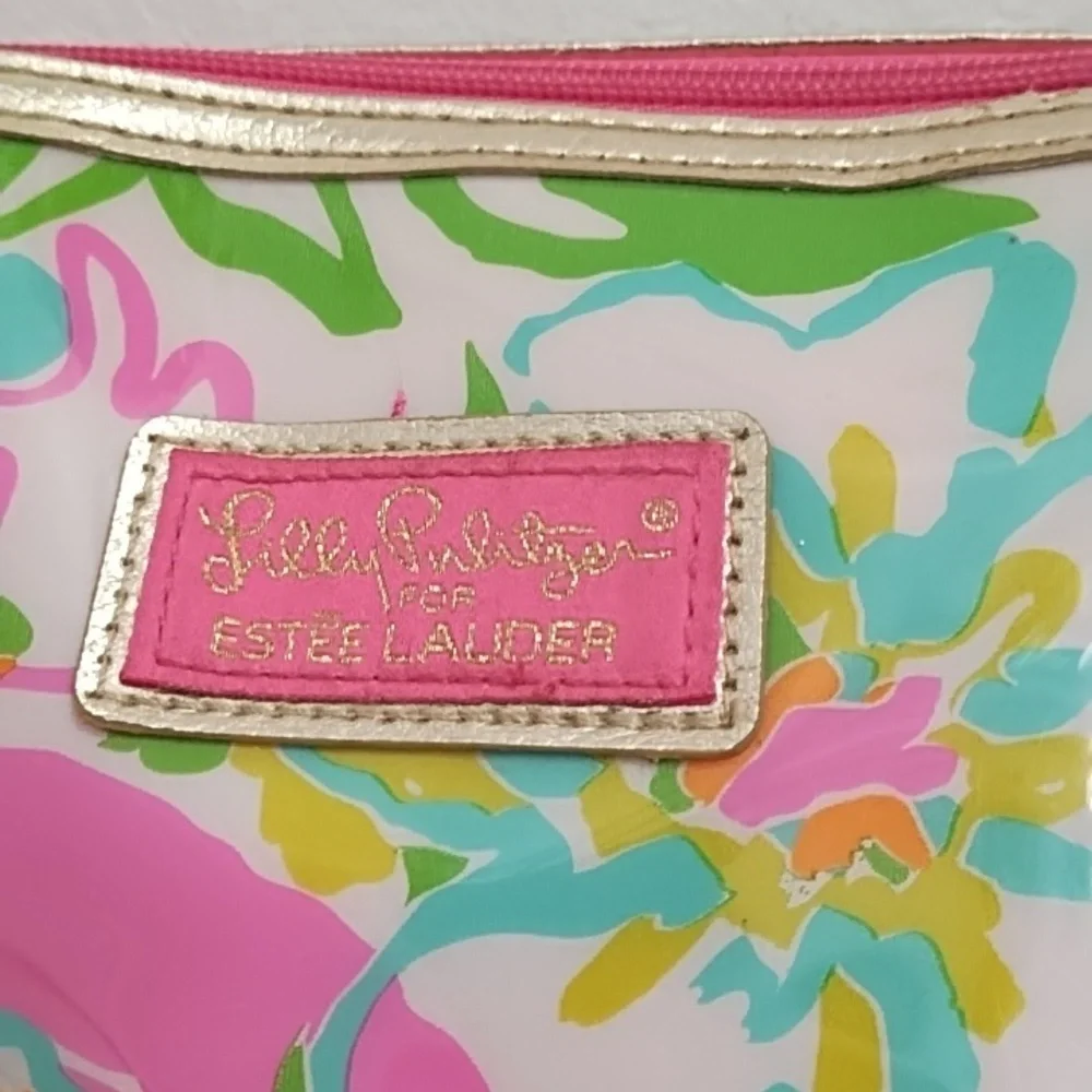 Lily Pulitzer × Estee Laudeer Floral Pink Travel Makeup Clutch Bag